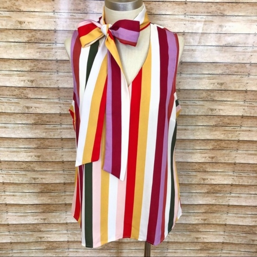Rachel Rachel Roy Bold Colorful Stripe Top NWT